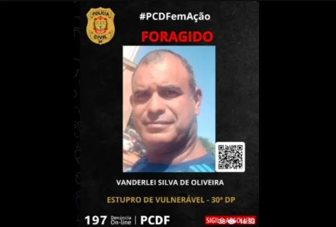 Padrasto que estuprou enteada de 14 anos no DF é procurado pela polícia