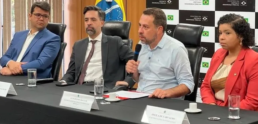 Guilherme Boulos fala em evento de montagem da força-tarefa - Foto: MURILO CALDAS\ASCOM\SGPR