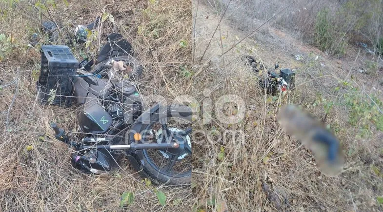 Motociclista morre após perder controle do veículo e cair em barranco na zona rural de Nazária
